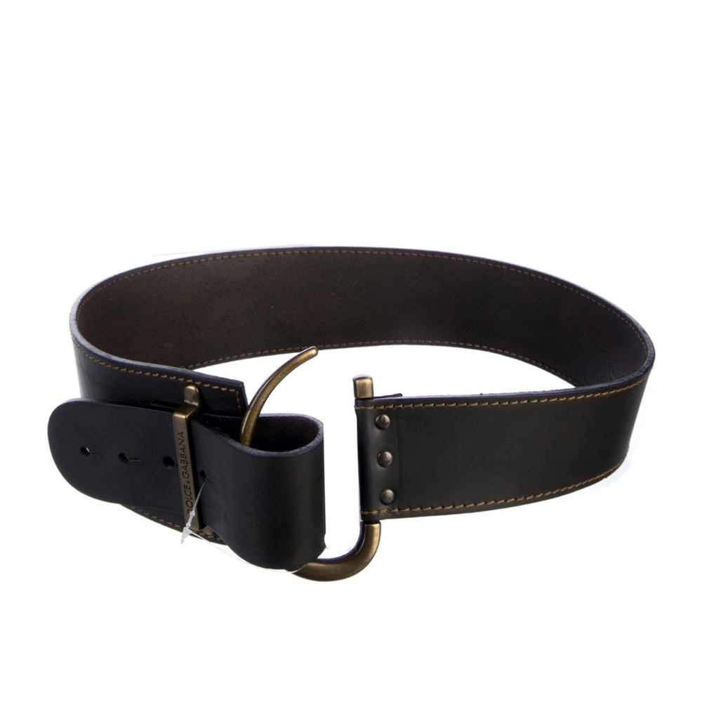Dolce & Gabbana Wide Black Leather Belt
